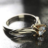 1 Ct Diamond 18K Gold Ring for Women Bridal Wedding Jewelry - Genuine - Gemstone