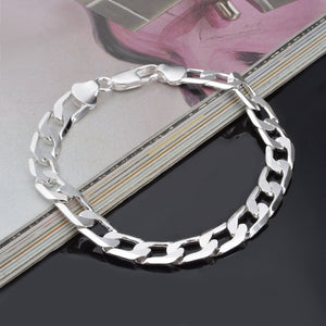 10MM Sideway Silver Bracelet For Women Women Jewelry - Genuine - Gemstone