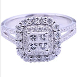 1.5 Carat Round Cut Diamond Ring White Gold Women Bridal Jewelry - Genuine - Gemstone