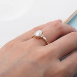 1.5CT Moissanite Engagement Ring 14K Yellow Gold Women Jewelry - Genuine - Gemstone