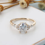 1.5CT Moissanite Engagement Ring 14K Yellow Gold Women Jewelry - Genuine - Gemstone