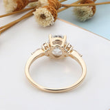 1.5CT Moissanite Engagement Ring 14K Yellow Gold Women Jewelry - Genuine - Gemstone