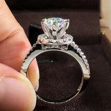 1Ct White Sapphire Engagement Ring for Women Wedding Jewelry - Genuine - Gemstone