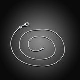1mm Snake Chain Necklace 925 Sterling Silver Inch For Woman Jewelry - Gemstone Gold