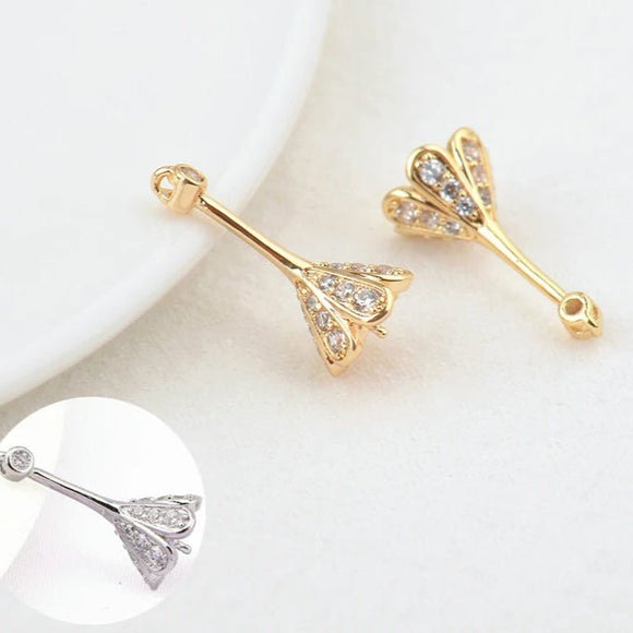 24K Gold Flower Bead Earrings WomenCharms Jewelry Accessories - Gemstone Gold
