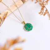 3.6ct Natural Green Penant Necklace Gemstone for Women Jewelry - Genuine - Gemstone