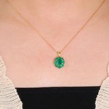 3.6ct Natural Green Penant Necklace Gemstone for Women Jewelry - Genuine - Gemstone