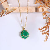 3.6ct Natural Green Penant Necklace Gemstone for Women Jewelry - Genuine - Gemstone