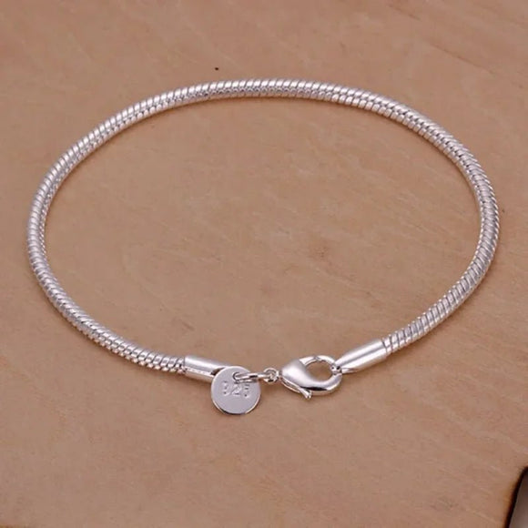 3MM Snake Chain Bracelets Jewelry Charm Women Lady Wedding - Gemstone Gold