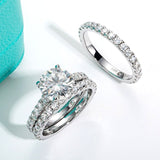 4.15ct Moissanite Wedding Band Ring Set Bridal Women Jewelry - Genuine - Gemstone