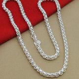 5mm Round Box Chain Necklace For Woman Engagement Jewelry - Genuine - Gemstone