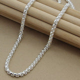 5mm Round Box Chain Necklace For Woman Engagement Jewelry - Genuine - Gemstone