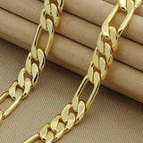 8mm Gold Chain Link Necklace For Women Engagement Jewelry - Genuine - Gemstone