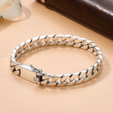 8MM Punk Chain Bracelet S925 Silver Jewelry Women Jewelry Gifts - Gemstone Gold