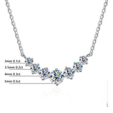 White Moissanite Necklace 18k White Gold for Woman Wedding Jewely