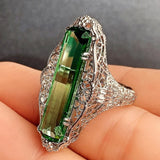 Luxury Vintage Gemstone Ring Women Anniversary Jewelry