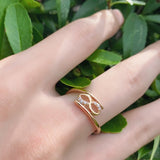 White Natural Zircon Engagement Ring 585 Rose Gold For Women Jewelry