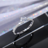 Wedding Band Eternity Ring Women Round Zirconia Engagement Jewelry