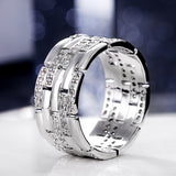 Luxury Silver Women Ring Anniversary Wedding Jewelry