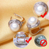 Luxury Stud Pearl Earrings Women Wedding Accessories Delicate Jewelry