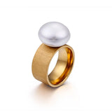 Romantic Natural Pearl Ring Gold For Women Jewelry