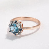 Topaz Gemstone Rose Gold Ring For Women Anniversary Fine Jewelry