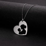 Heart Mom Baby Pendant Necklace For Women Mother's Day Jewelry Gift Child