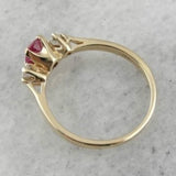 Red Ruby Diamond Engagement Ring Wedding Women Jewelry