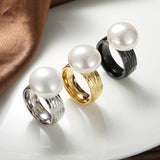 Romantic Natural Pearl Ring Gold For Women Jewelry