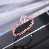 Wedding Band Eternity Ring Women Round Zirconia Engagement Jewelry