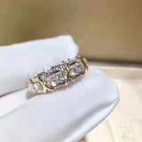 Twoton Diamond Ring Engagement for Women Jewelry