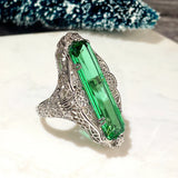 Luxury Vintage Gemstone Ring Women Anniversary Jewelry