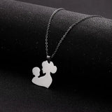 Heart Mom Baby Pendant Necklace For Women Mother's Day Jewelry Gift Child