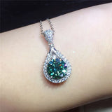 Green Water Drop Pendant Necklace for Women Party Jewelry