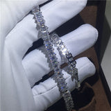 Lab Diamond Bangle Bracelet White Gold Wedding For Women Jewelry