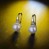 Natural Freshwater Pearl Silver Drop Earrings Women Hook Dangle