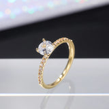 Wedding Band Eternity Ring Women Round Zirconia Engagement Jewelry