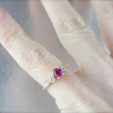 Red Ruby Diamond Engagement Ring Wedding Women Jewelry