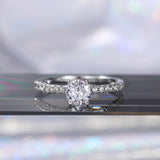 Wedding Band Eternity Ring Women Round Zirconia Engagement Jewelry