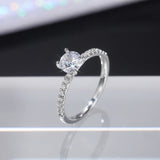 Wedding Band Eternity Ring Women Round Zirconia Engagement Jewelry