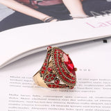 Antique Gold Red Ruby Ring For Women Wedding  Jewelry