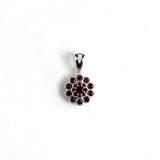 Natural Red Garnet Gemstone Pendant Silver Jewelry for Women