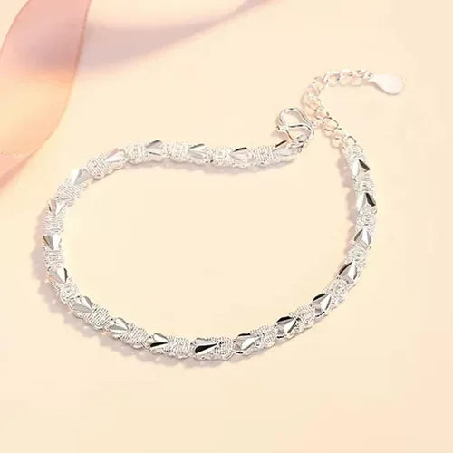 Multilayer Silver Beads Bracelets For Women Luxury Wedding Jewelery