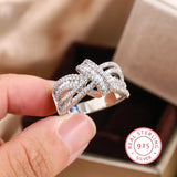 Luxury Bow Personality Ring for Women 925 Silver Wedding Jewelry