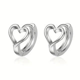 Simple Heart Hoop Earrings Gold Teen Girls Daily Wearable Jewelry for Women