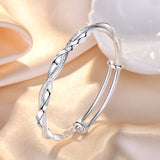 Silver Engagement Bracelet Bangle For Women Wedding Party Jewelry