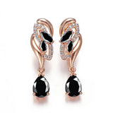 Pink Zircon Rose Gold Drop Earrings Jewelry Party Women