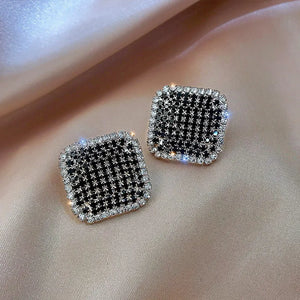 Simple Rhinestone Stud Earrings for Women Party  Gifts Trendy Jewelry