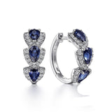 Luxury Blue Zircon Hoop Earrings Wedding Party for Women Jewelry