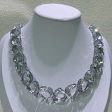 Charm White Crystal Necklace Fine Jewelry Set Ring Earring for Women Anniversary